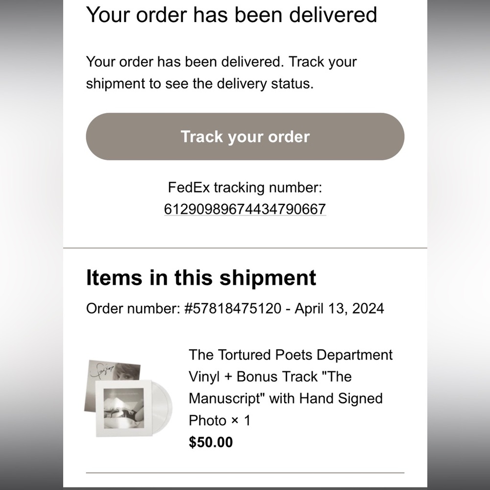 signed ttpd vinyl